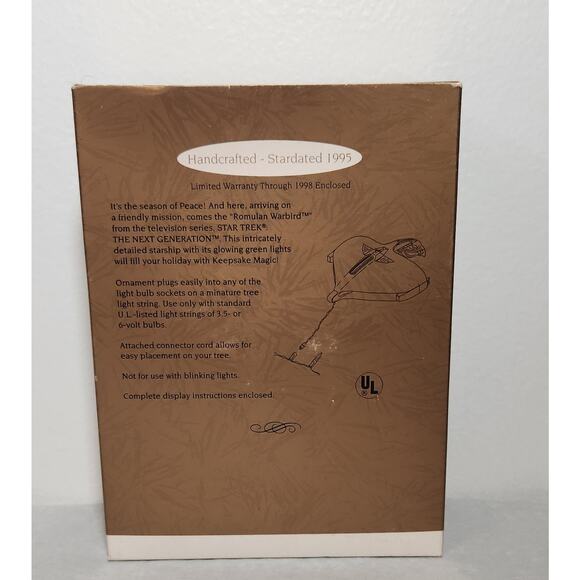Hallmark Keepsake Magic Light Star Trek Romulan Warbird 1995 New Open Box - Picture 5 of 7